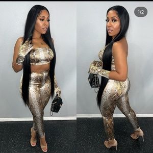 3 piece pant snake skin set